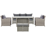 5 Pieces Outdoor Patio Furniture Set Wicker Conversation Set