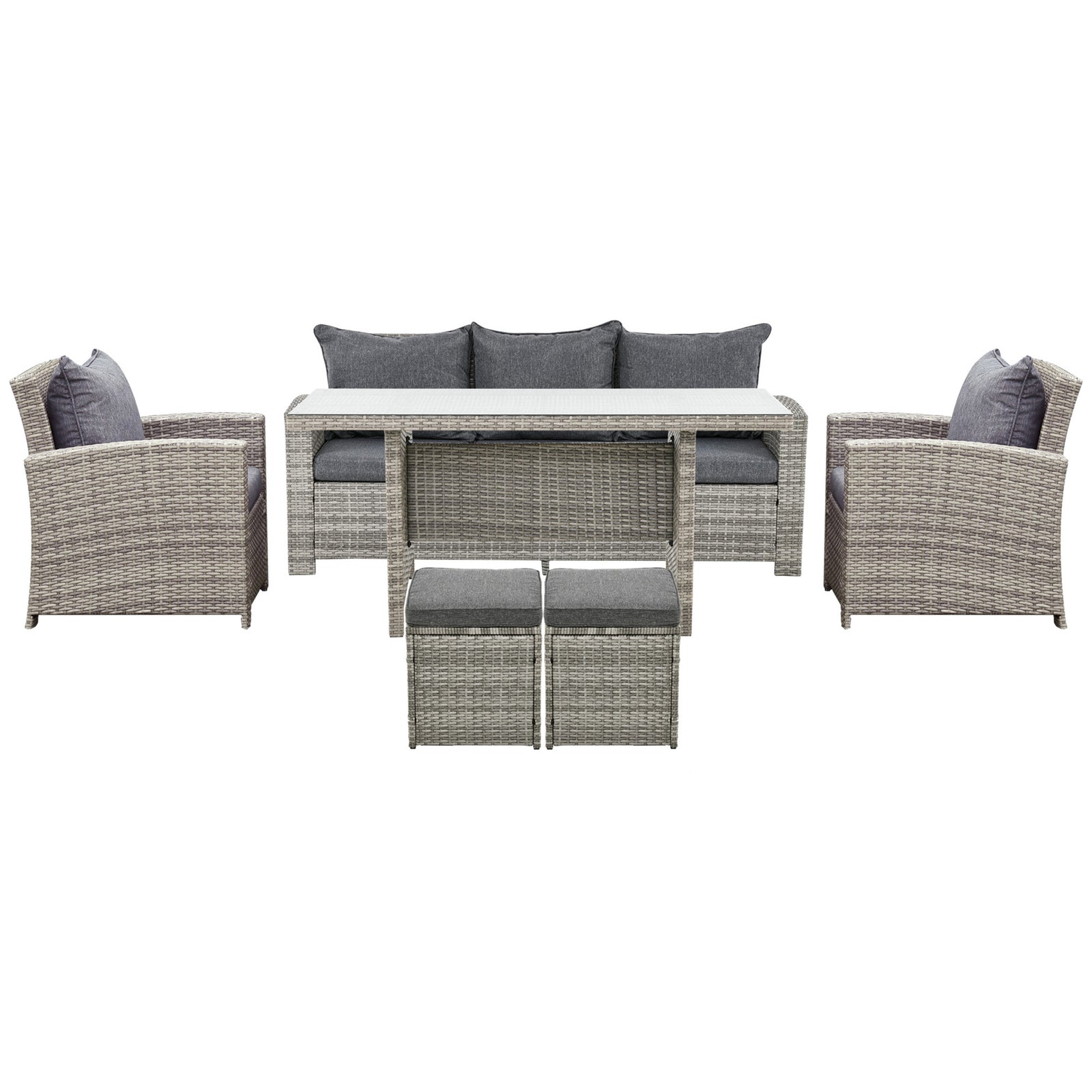 5 Pieces Outdoor Patio Furniture Set Wicker Conversation Set