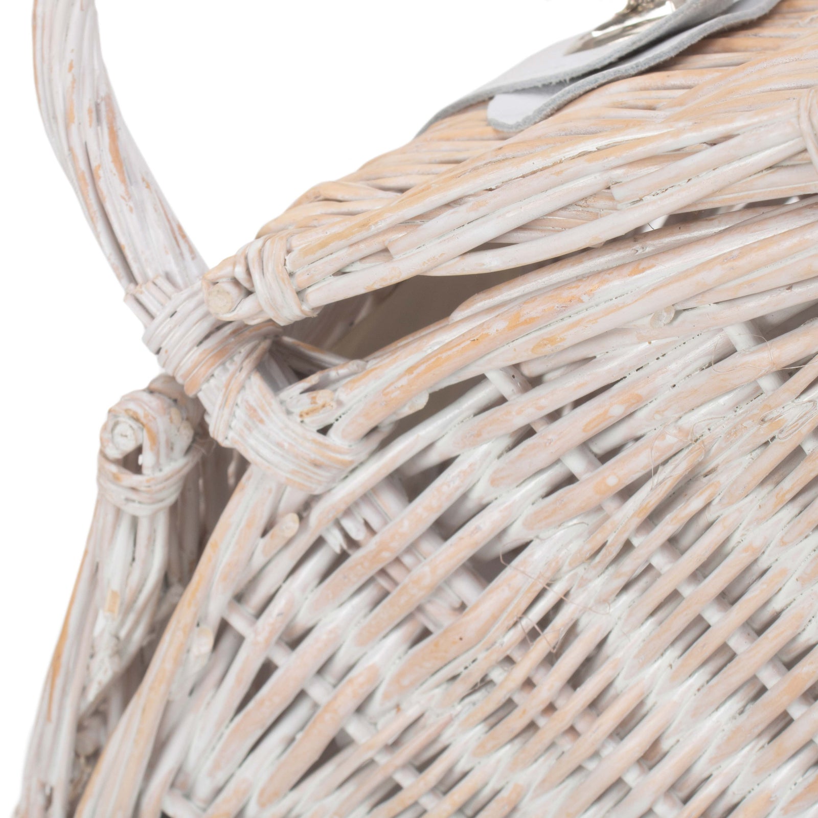 Wicker Small White Elegant Picnic Basket