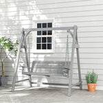 2 Seater Wooden Garden Swing Seat Hammock Bench Lounger