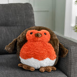 Soft Giant Handwarmer Cozy Plush Robin | 30cm x 30cm | Brown