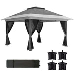 3.6x3.6m Pop Up Gazebo, Mesh Sides, Upf50+ | Dark Gray