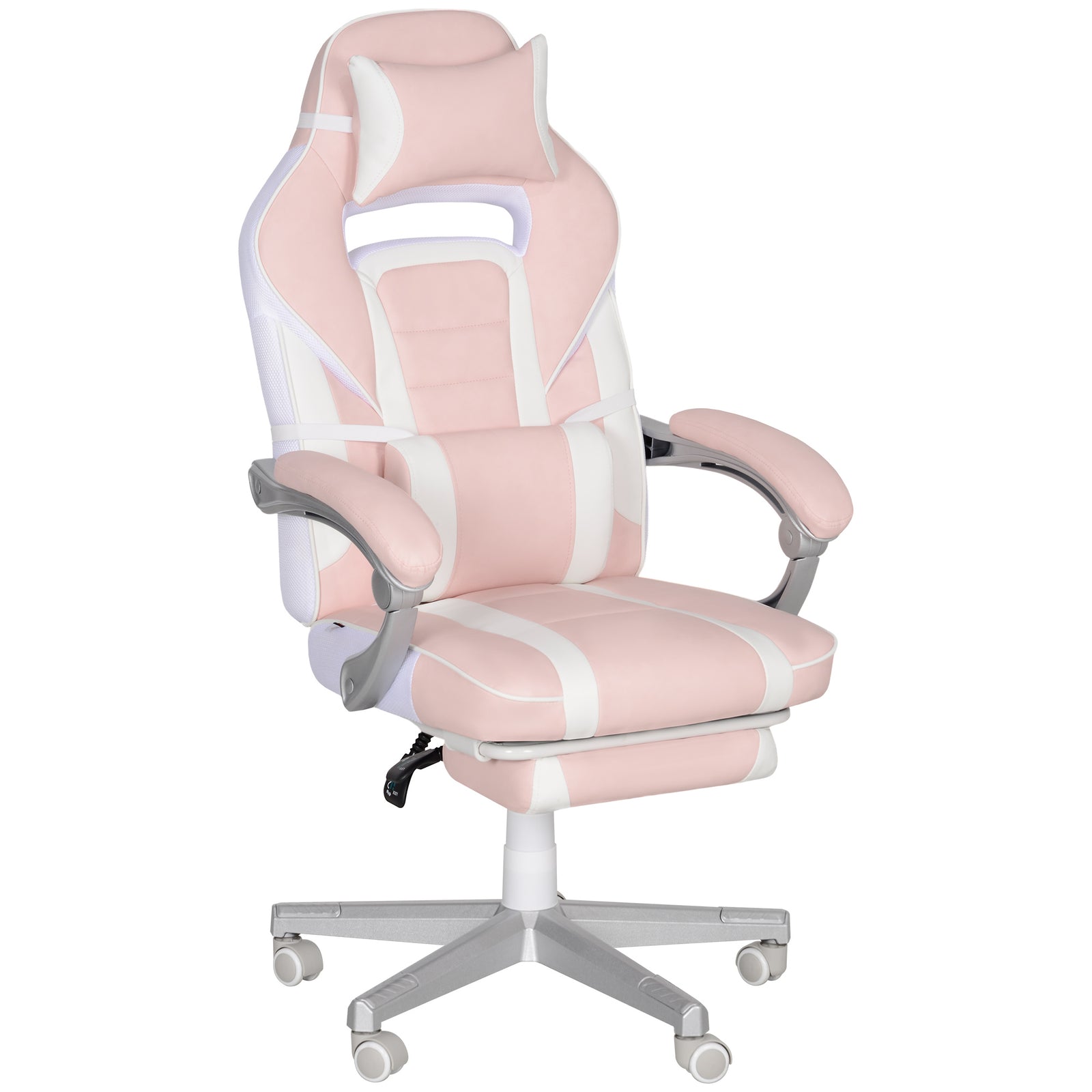 Pu Leather Gaming Chair With Footrest, Reclining Back