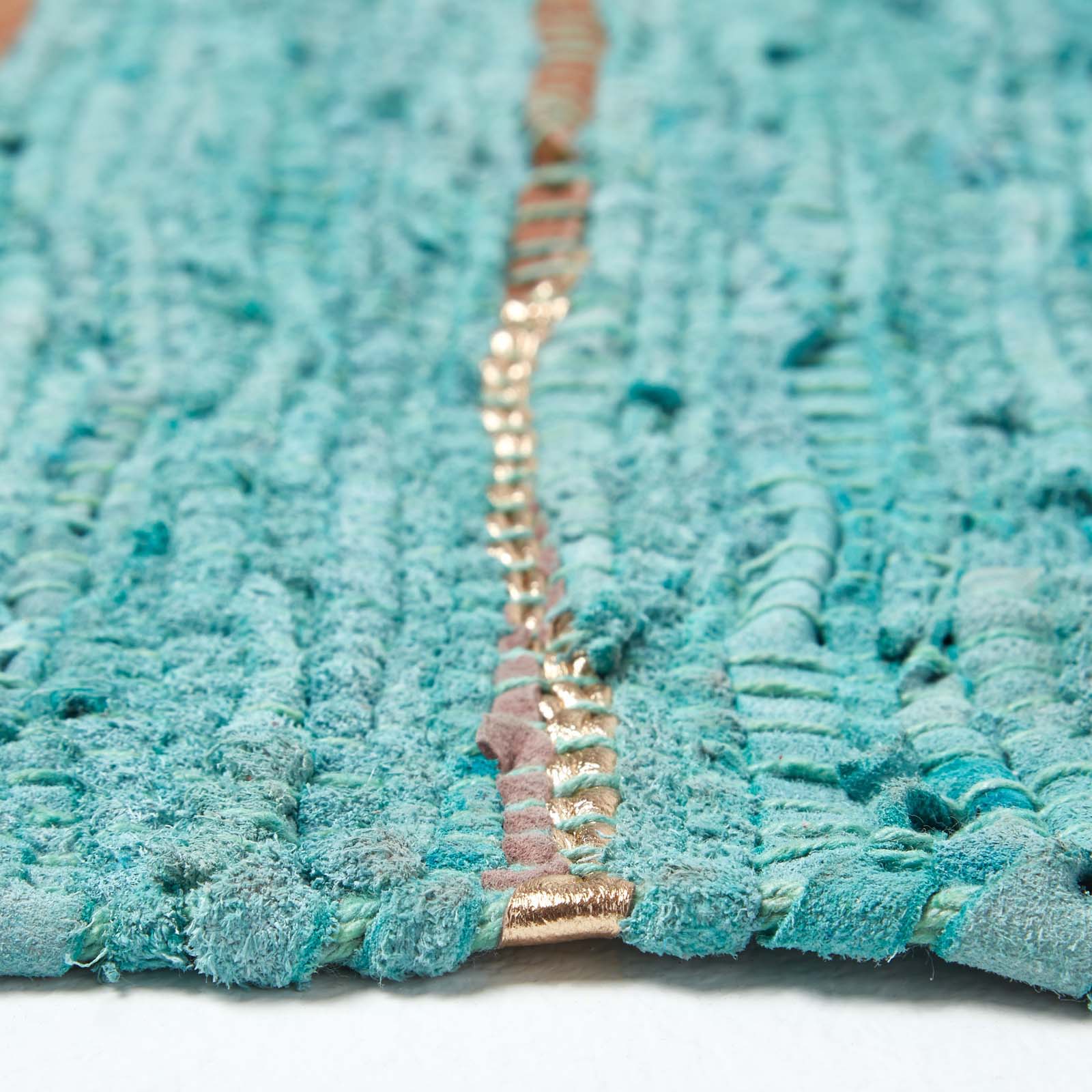 Leather Glitter Rug | 200cm | Turquoise