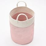 Woven Basket Baby Kids Toys Storage Clothes Hamper Laundry Basket | Pink