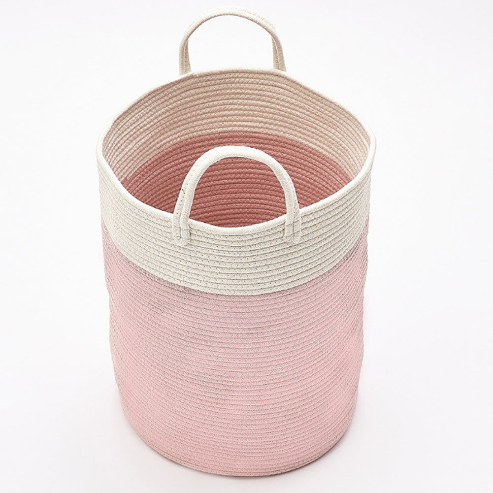 Woven Basket Baby Kids Toys Storage Clothes Hamper Laundry Basket | Pink