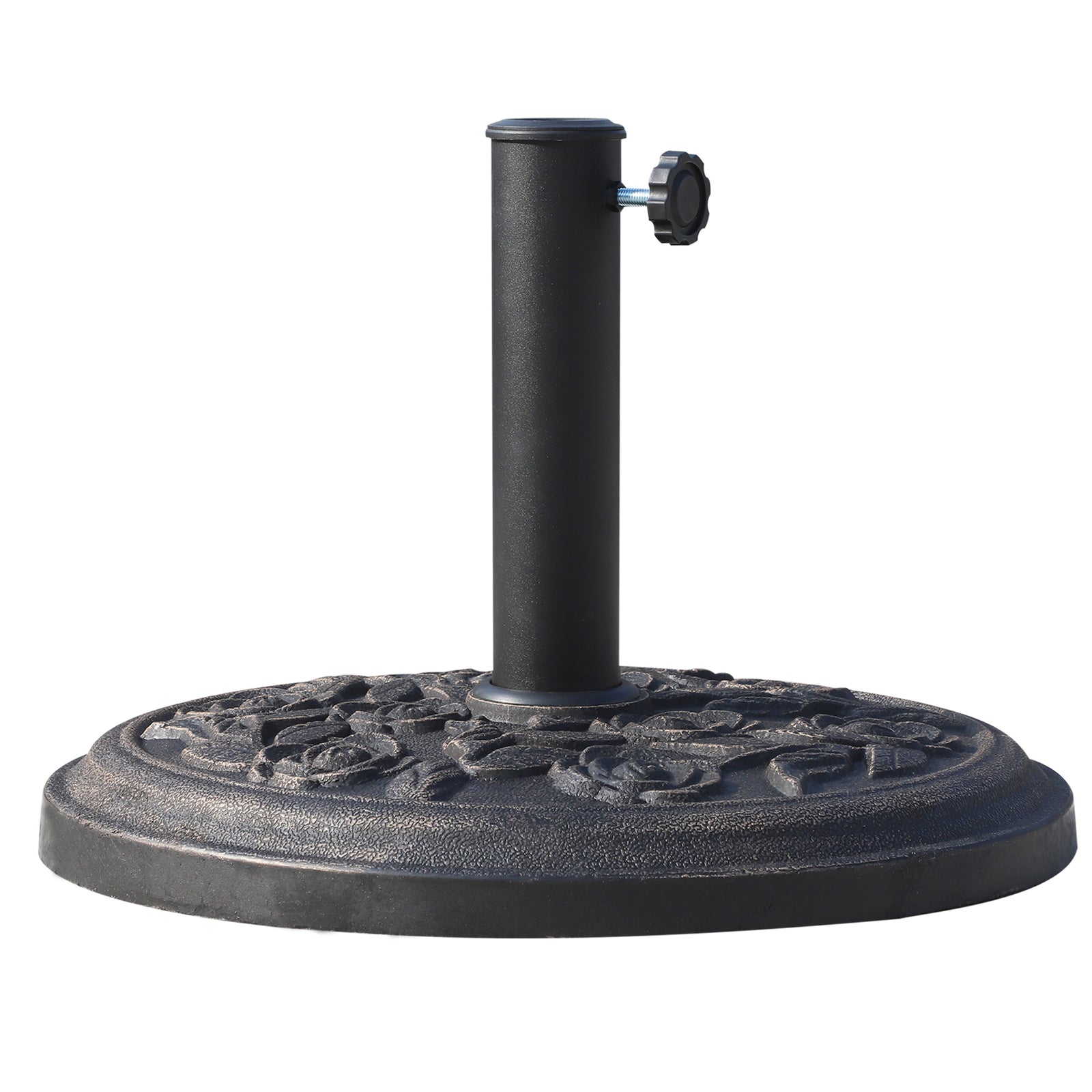 Garden Parasol Base, Round Resin Sun Umbrella Base | 9kg | Bronze
