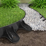 Invisible Lawn Edging - Flexible Recycled Plastic Garden Edging | Set of 4 | Black