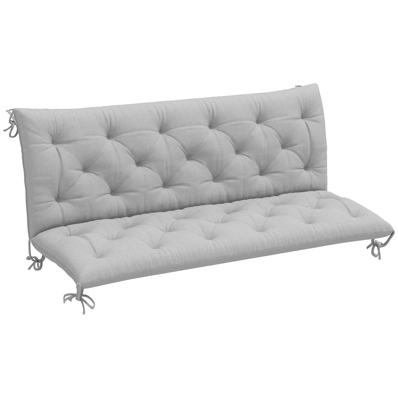 3 Seater Garden Bench Cushion Outdoor Seat Pad W/ Ties