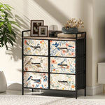 HOMCOM 6-drawer Chest Of Drawers, Fabric Dresser With Open Shelf