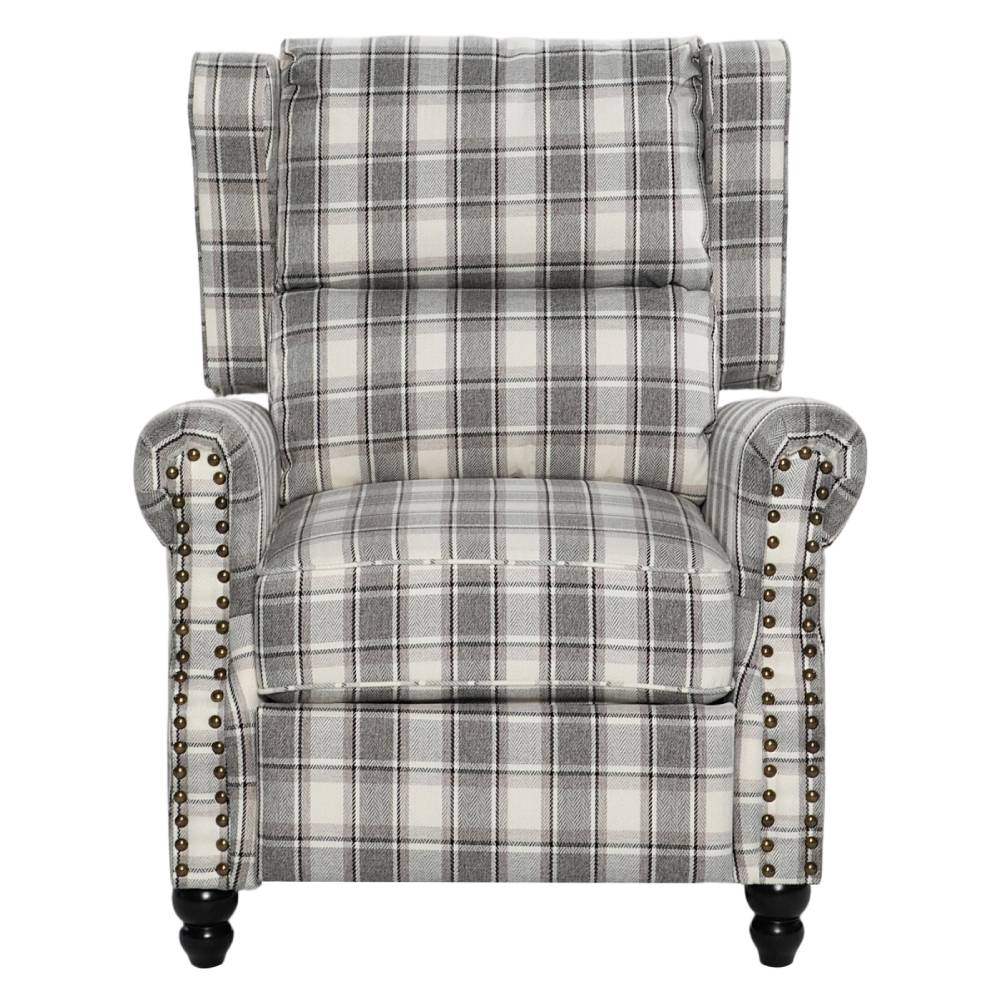 Elegant Wingback Recliner Armchair | Grey