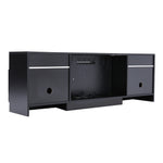 Black Electric Fire Suite With Fireplace, Black Fire Surround & Tv Stand, 12-color Mood Lights