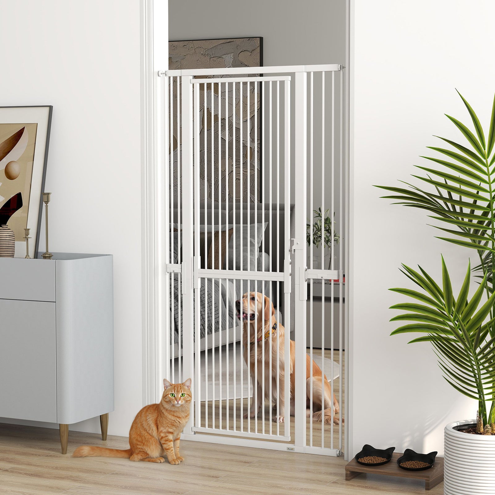 180cm Extra Tall Pet Gate Cat Gate With Narrow Gap, 76-104cm Wide