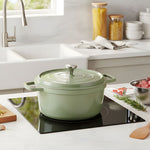 4.75l Enameled Cast Aluminium Dutch Oven Pot With Lid | Light Green