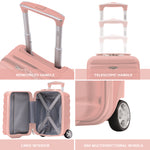 45x36x20cm Cabin Carry On Luggage with Medium Case and Large Size Check-in Hold Suitcase | Cabin | Rose