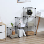 Diy 6 Cube Metal Wire Rack Interlocking Storage Cabinet