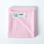 Organic Cotton Waffle Blanket/ Throw | 125cm x 150cm | Pink