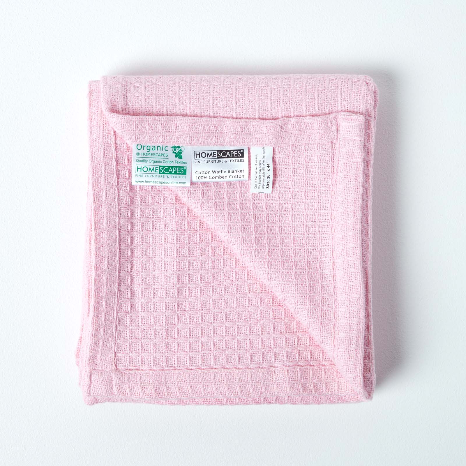 Organic Cotton Waffle Blanket/ Throw | 125cm x 150cm | Pink