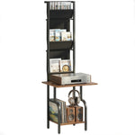HOMCOM Vinyl Record Player Stand With Oxford Pockets