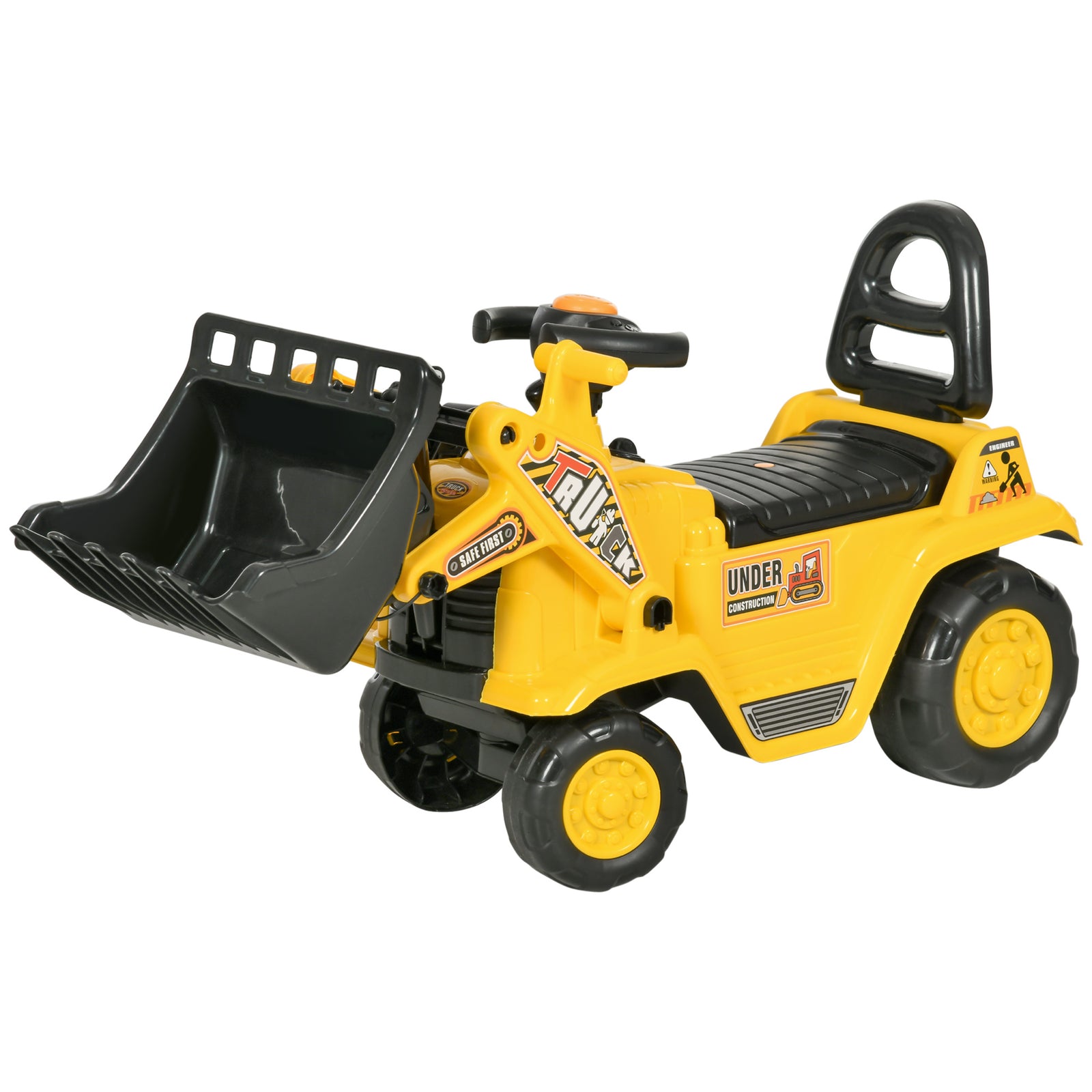 Ride-on Bulldozer Toddler Digger Excavator Scooter Storage Cart