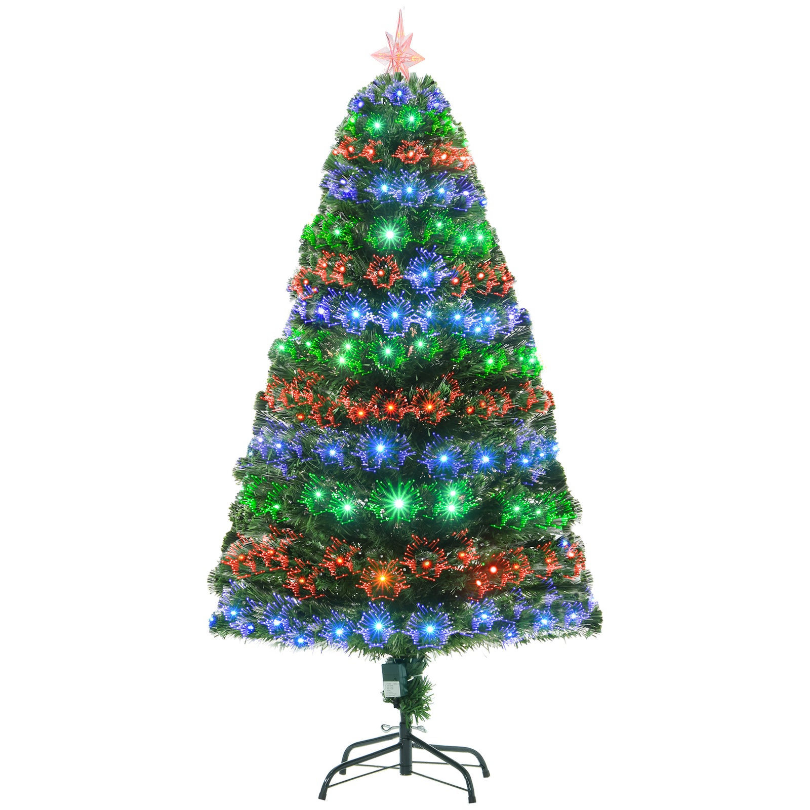 5ft Prelit Artificial Christmas Tree Fiber Optic Xmas Decoration, Green | 5ft | Green