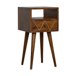 Solid Wood Mini Geo Brass Bedside