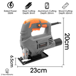 Jigsaw 550w Electric 3000rpm 5 Speed Carry Case & Vacuum Adaptor Corded Jig Saw