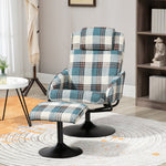 Swivel Armchair With Footstool And Adjustable Backrest | One Size | Multi Colour