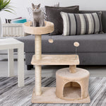 81cm Cat Tree Kitten Large Cats Tower Activity Centre Scratch Post | Beige