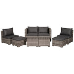 Outdoor Patio Furniture Set Weather Wicker Rattan Sofa Chair | Gray