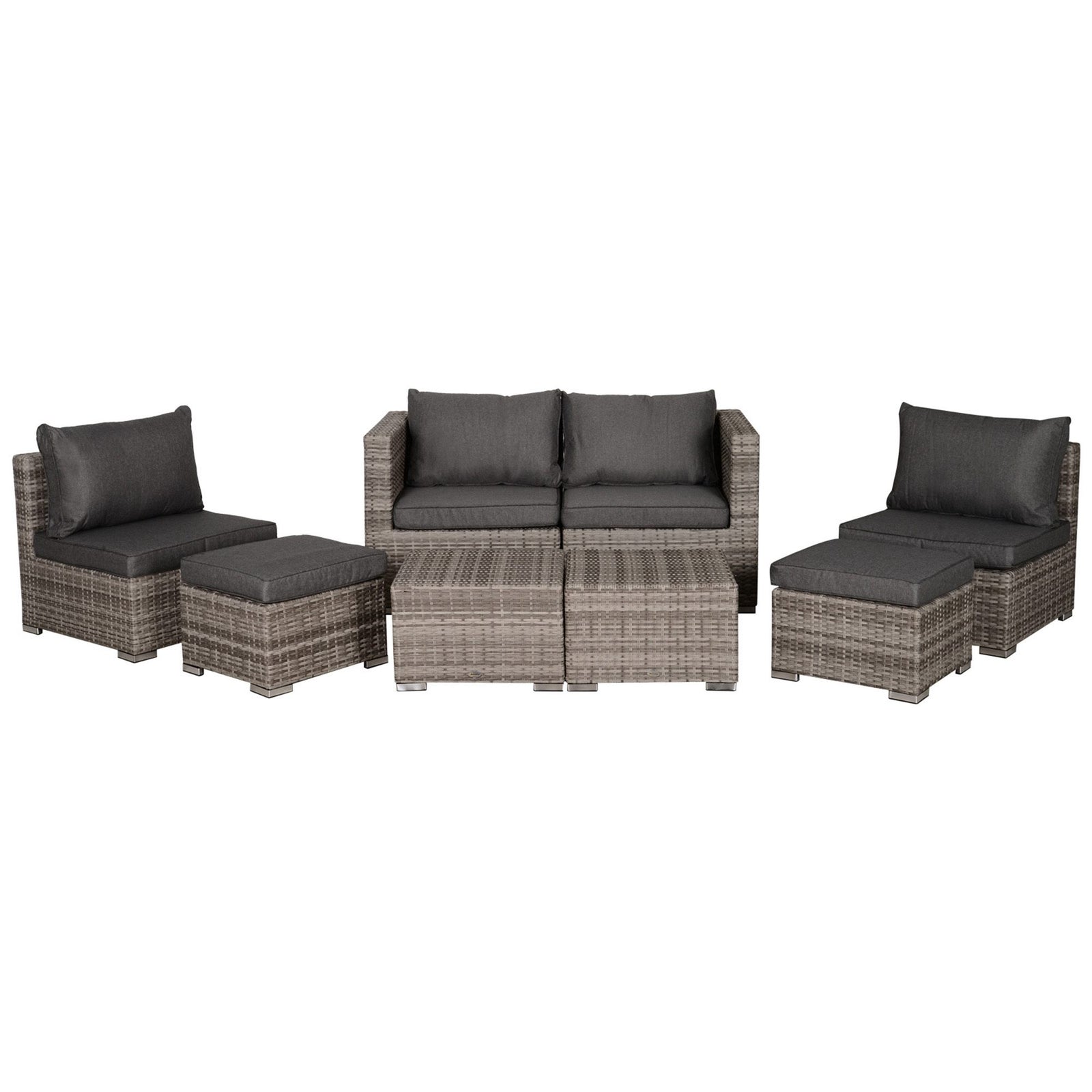 Outdoor Patio Furniture Set Weather Wicker Rattan Sofa Chair | Gray