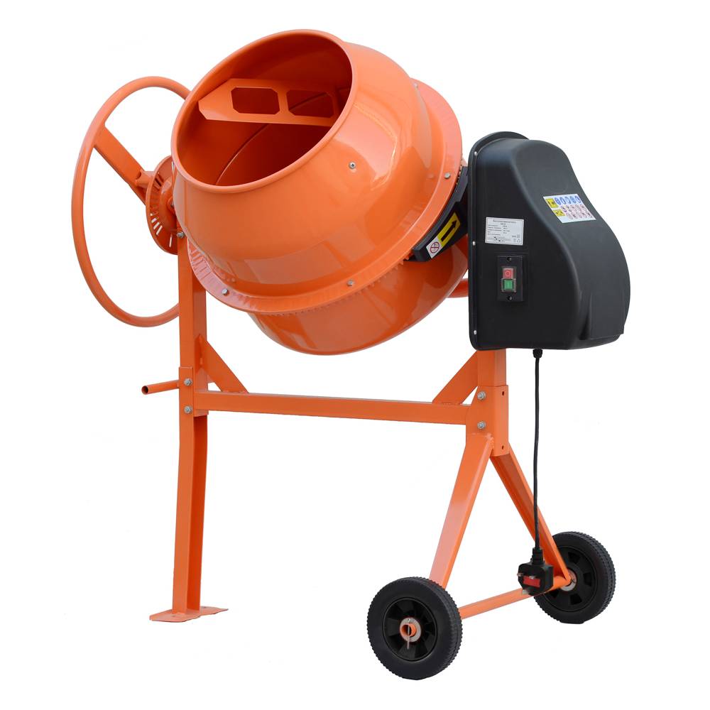 Electric Portable Cement Concrete Mixer With Wheels | 140l | Orange