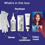 Live Color+lift Permanent Colour Hair Dye,l75 Deep Red With Serum 3x