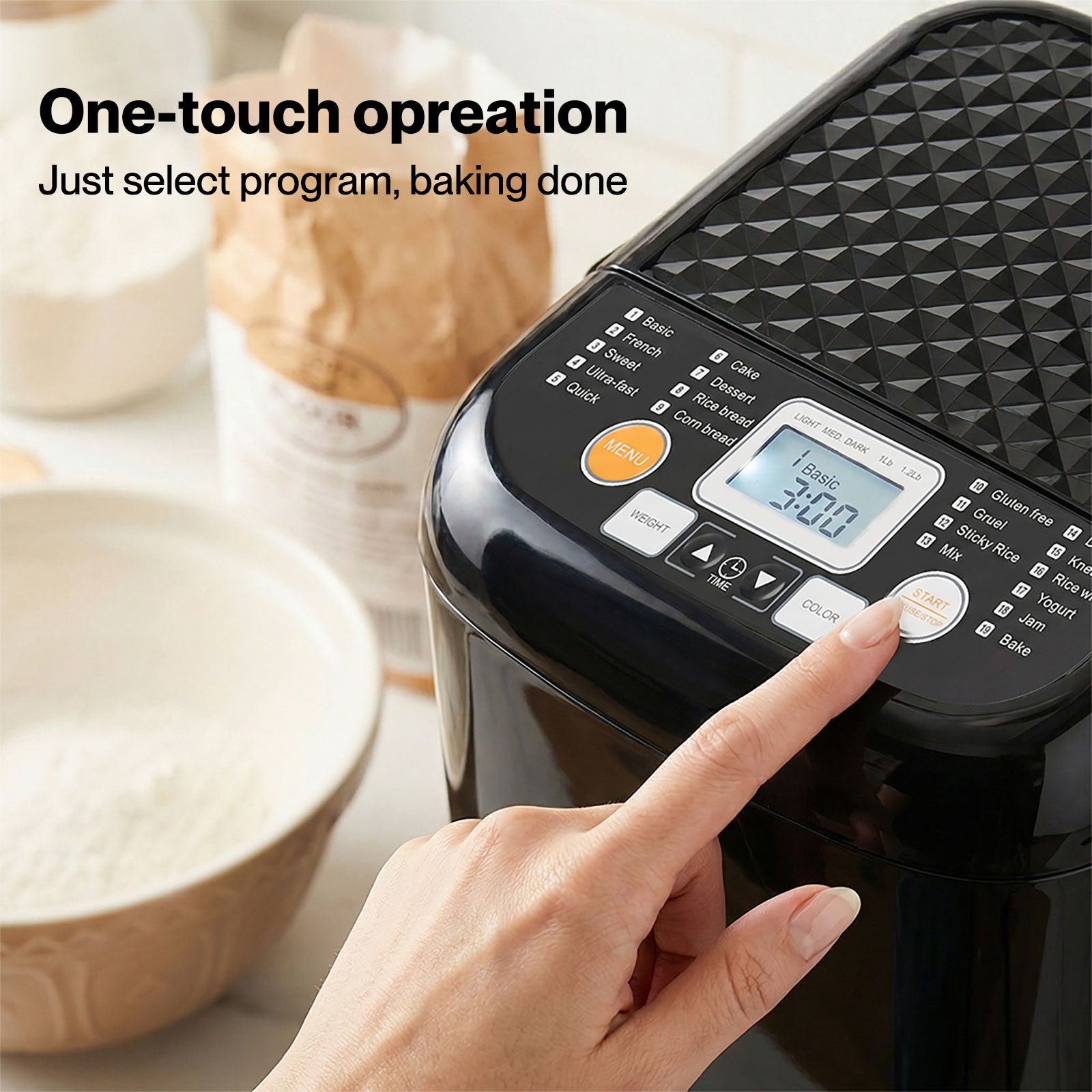 Spector 19 In 1 Bread Maker 1.2lb Bread Machine Low Noise 500w Timer Non Stick