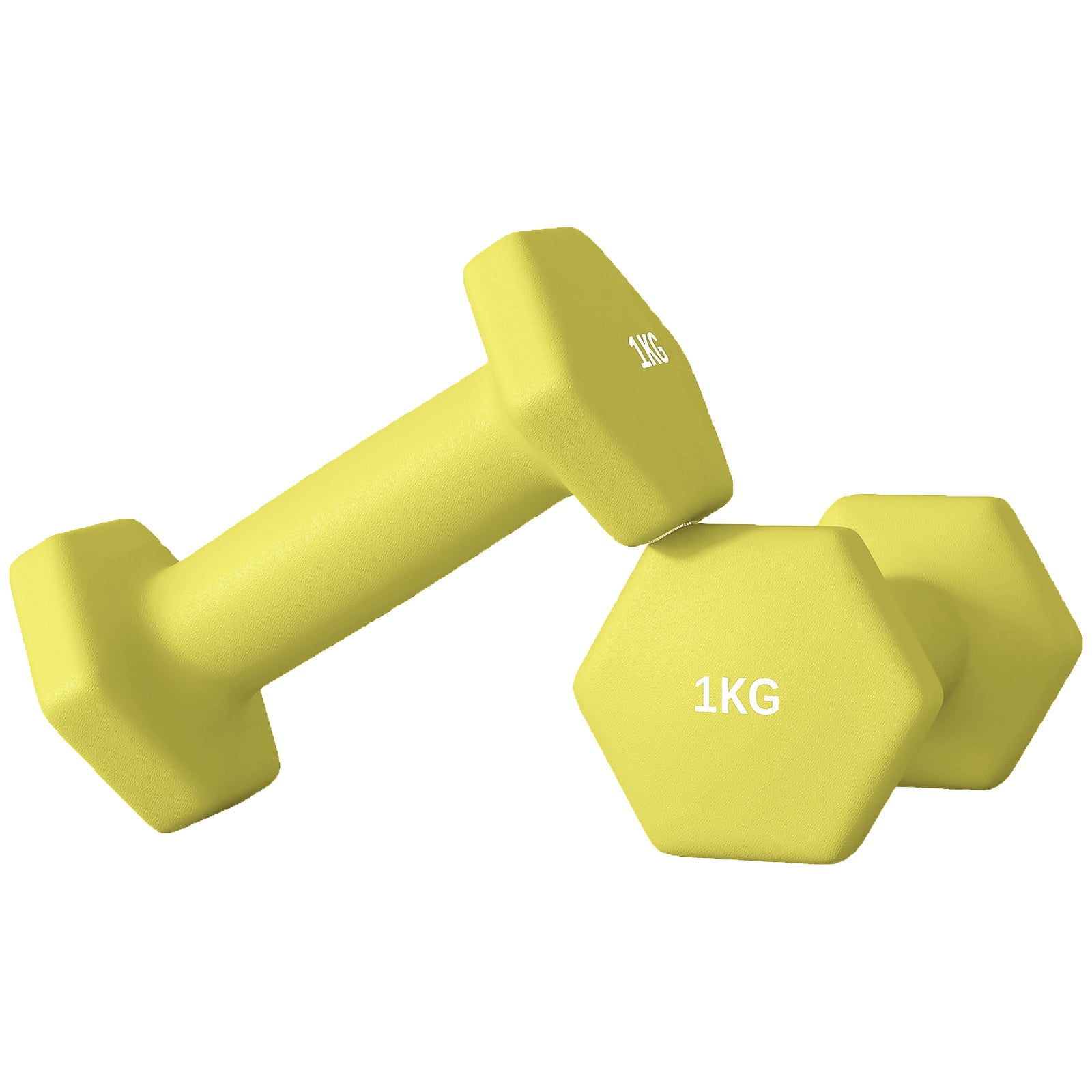 Set Of 2 Hexagonal Dumbbells Weights Pair | XS | Yellow