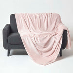 Mora Faux Fur Velvet Throw | 200cm x 230cm | Pink