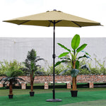 3m Garden Parasol Adjustable Tilting Parasol With Crank Handle With Cement Parasol Base | One Size | Khaki