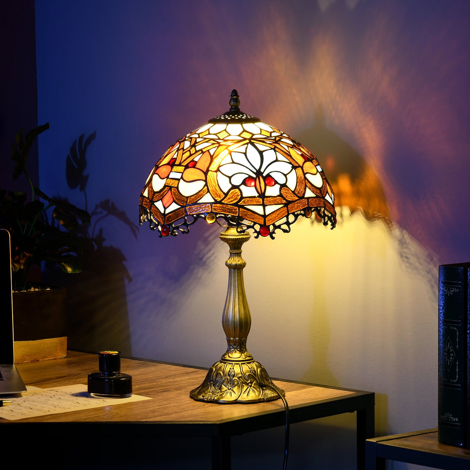 Antique Table Lamp Bedroom Bulb Not Included, Sunflower