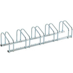 HOMCOM Bike Rack Floor Stand 5 Racks Silver