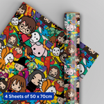 Harry Potter Gift Wrap, 4 Sheet 4 Tag, Bundle Official Product
