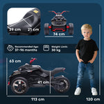 12v Kids Electric Ride On Car, Battery Powered Ride On Atv | Black