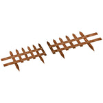 12 Wooden Picket Fences For Lawn, Brown