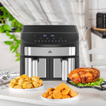 Oil Free Dual Air Fryer 10 In 1 8l With Sync Finish Timer