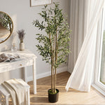 HOMCOM Decorative Artificial Plant, Silk Olive Tree