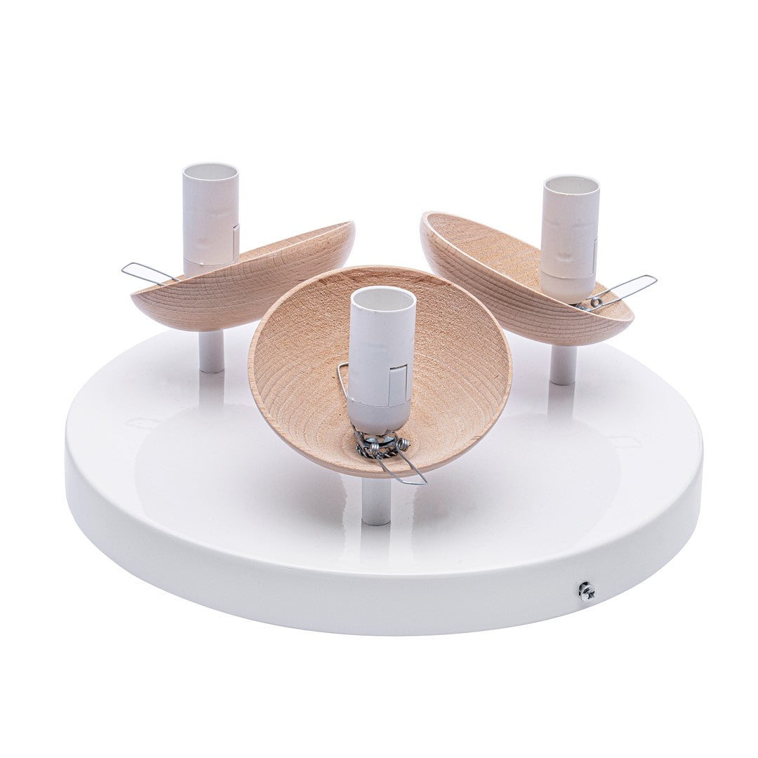 Sfera Designer Ceiling Lamp Hand Made Scandi Style Natural Wood Detail