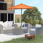 2m Parasol Patio Umbrella With 6 Ribs | Orange