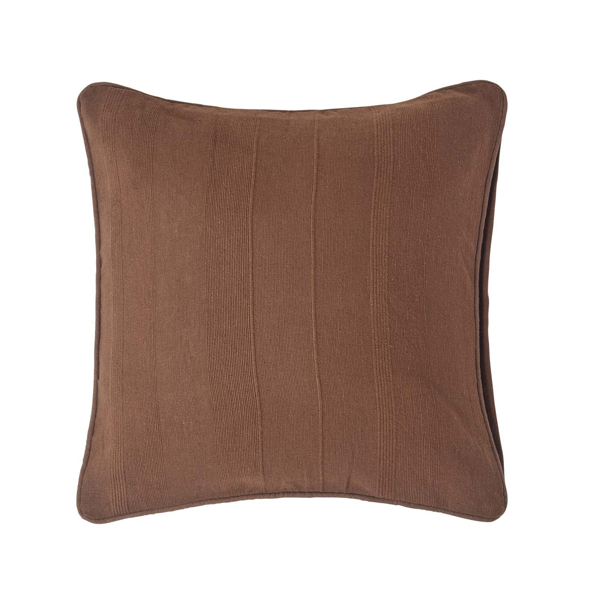 Cotton Rajput Ribbed Cushion Cover | 60cm x 60cm | Chocolate