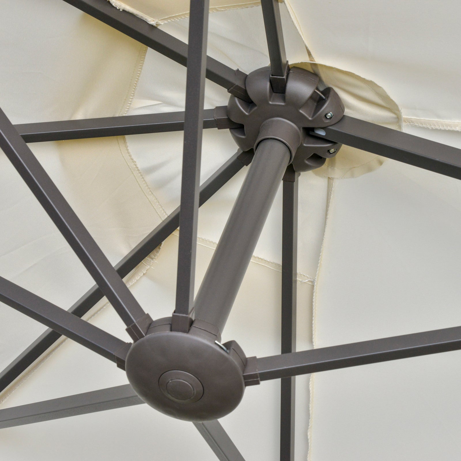 4.6m Double-sided Sun Umbrella W/ Base | Cream