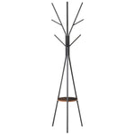 180cm Free Standing Coat Rack Metal Shelf Holder Stand | One Size | Brown