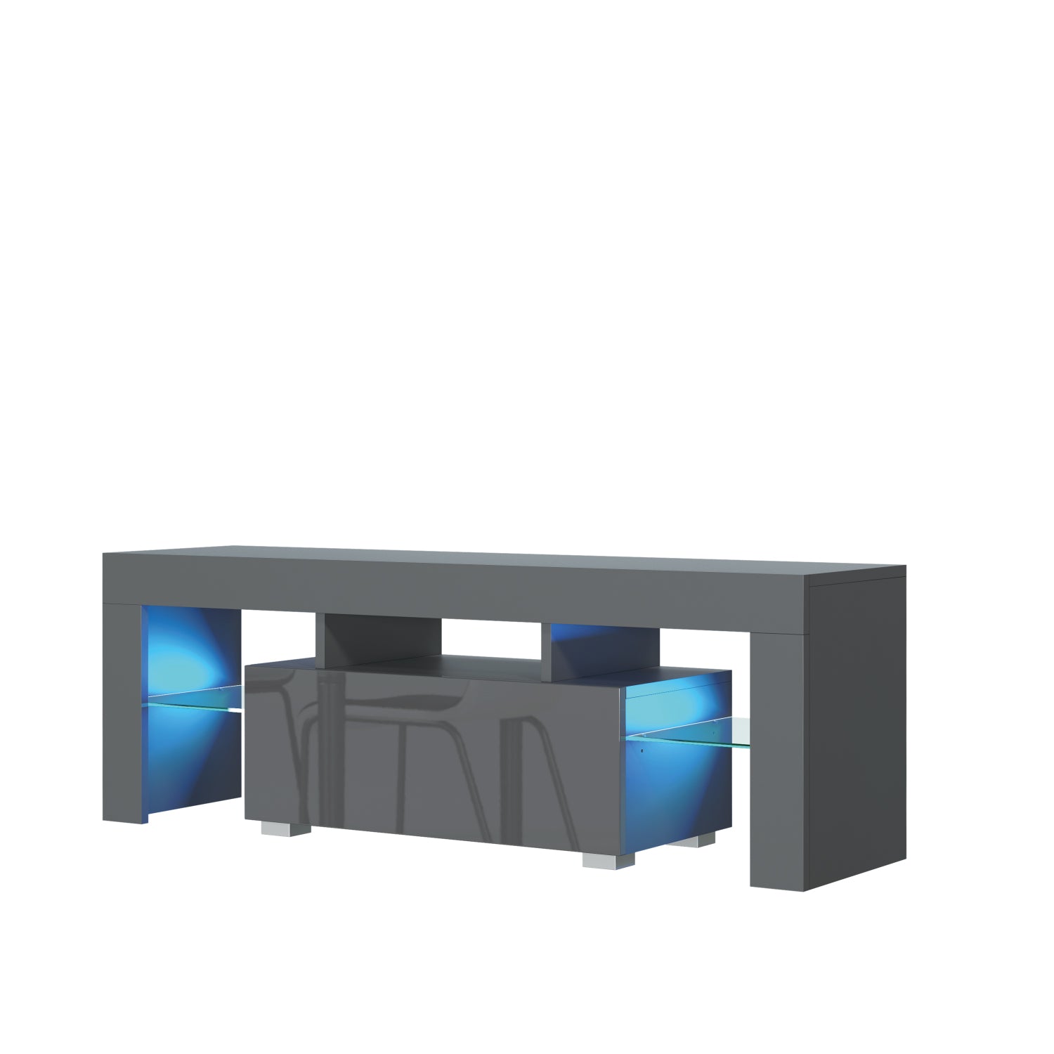 Floe Tv Unit 130cm With Led Lights | Dark Grey